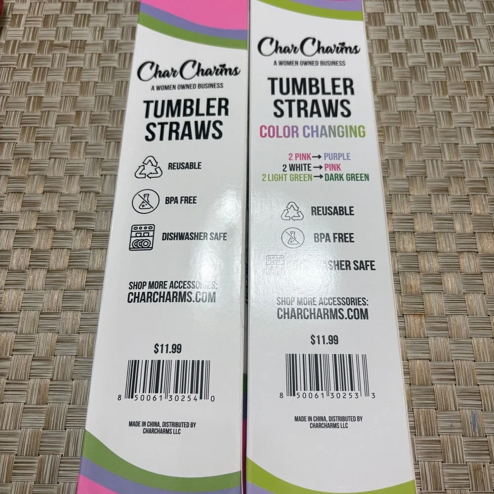 CharCharms tumbler straws